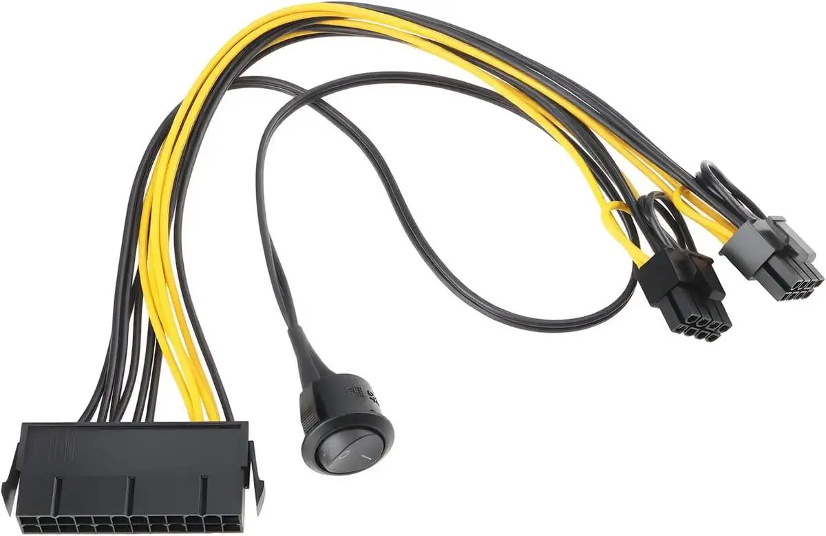 ATX Power Supply Cable Dual 6+2 Pin 8 Pin to Power 24Pin