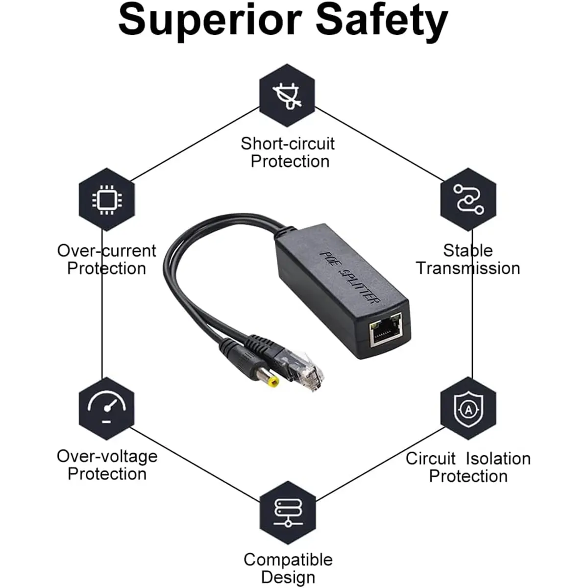 Active PoE Power Over Ethernet Splitter with DC5.5x2.1mm - Image 3