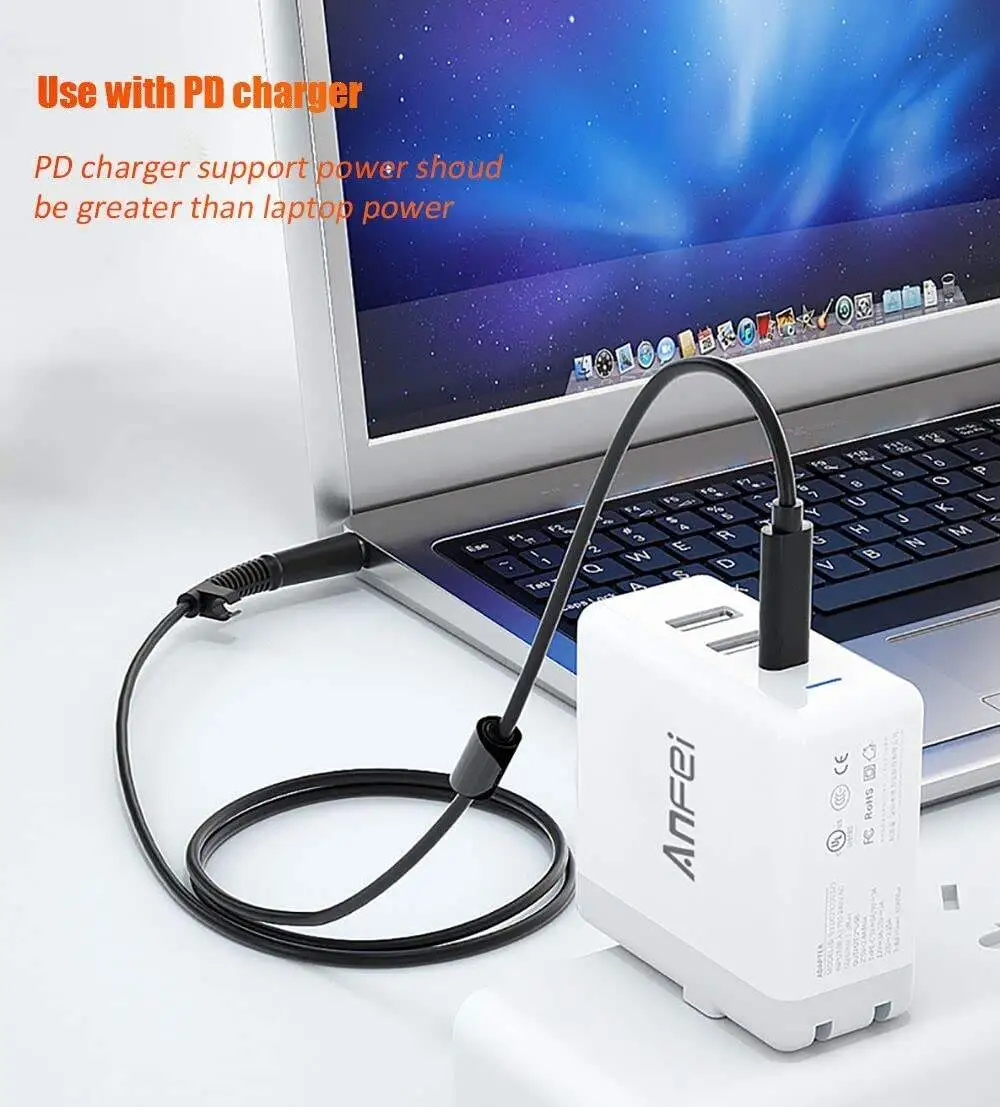 DC to USB C Cable, PD USB Type C Male Input to DC 5.5 X 2.1mm - Image 5