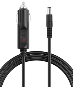 DC5.5x2.1mm/DC5.5*2.5mm Male to 12V Car Cigarette Lighter Plug 18AWG 2 in 1 Splitter Cable