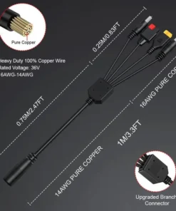Alternative view of DC8mm Female to 7909 XT60 DC5521 4 in 1 Solar Panel Charging Cable
