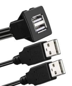 Dual Ports Square USB 2.0 Panel Flush Mount Extension Cable