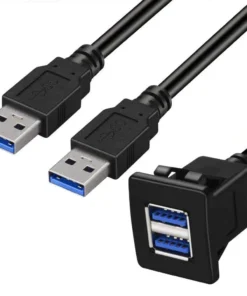 Alternative view of Dual Ports Square USB 3.0 Panel Flush Mount Extension Cable