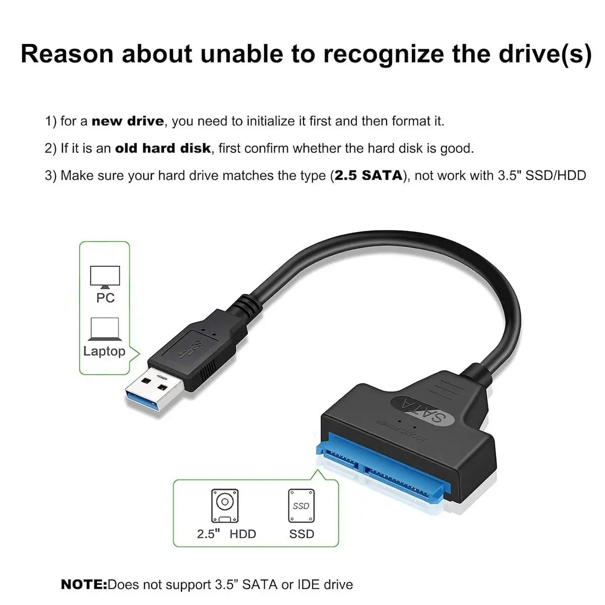 SATA to USB 3.0 Adapter Cable for 2.5 Inch Hard Drive HDD SSD - Image 6