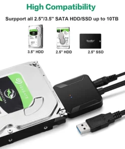 Alternative view of SATA to USB 3.0 Adapter, External Hard Drive Converter Cable