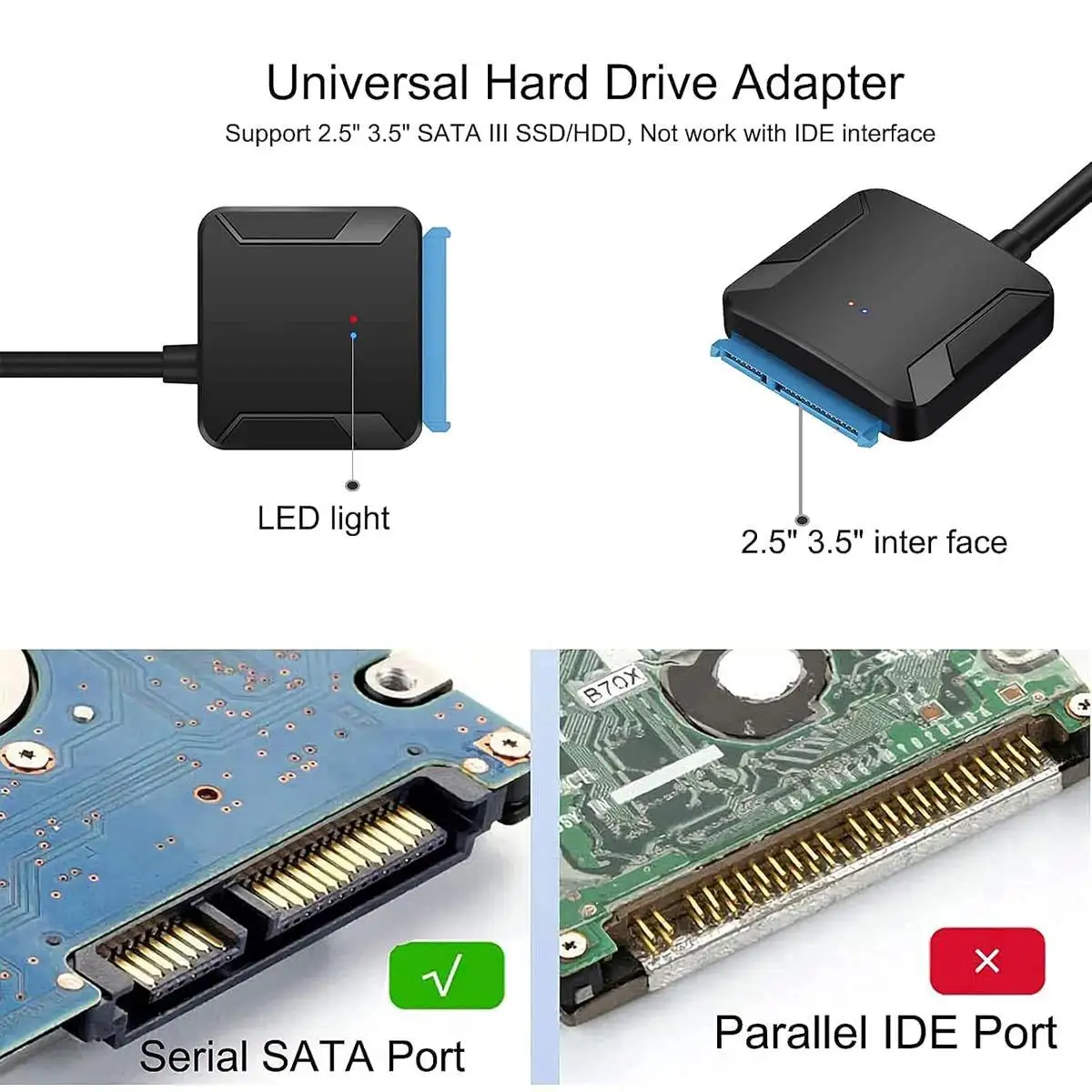 SATA to USB 3.0 Adapter, External Hard Drive Converter Cable - Image 3