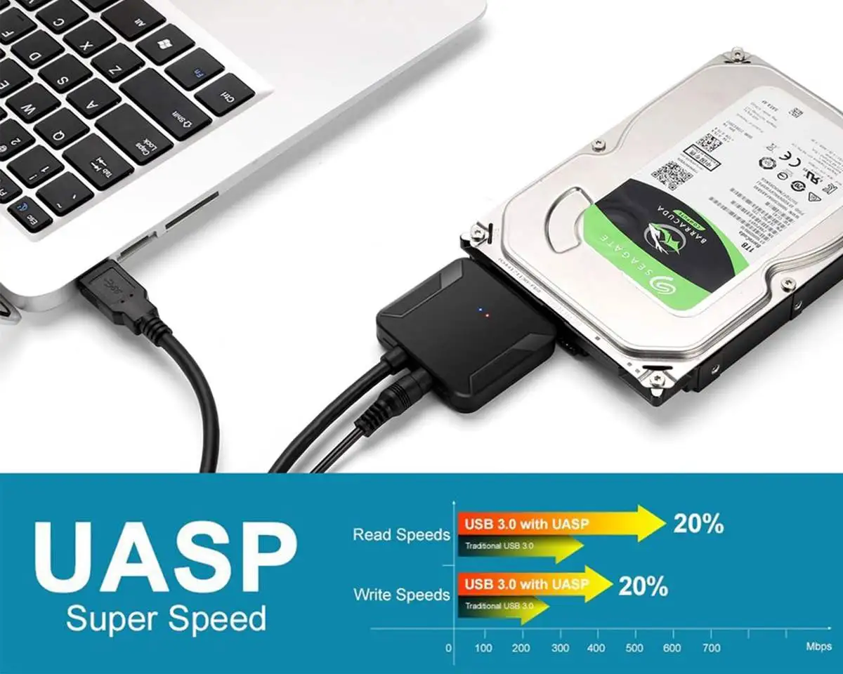 SATA to USB 3.0 Adapter, External Hard Drive Converter Cable - Image 4