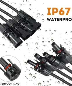 Alternative view of Solar Y Branch Connectors Solar Panel Parallel Connectors 1 to 4 Solar Adapter Cable