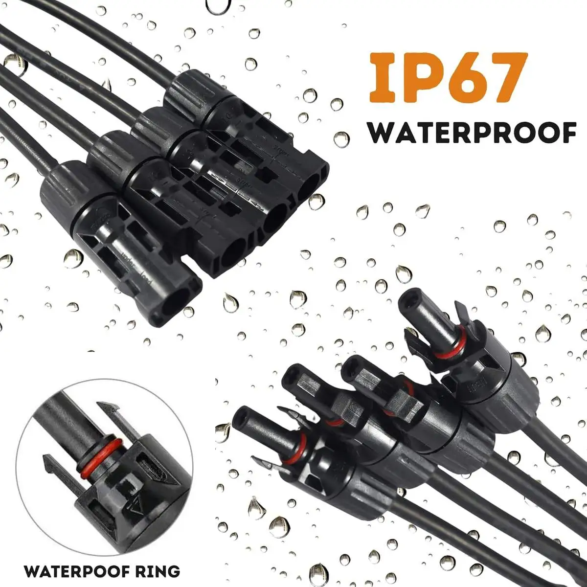 Solar Y Branch Connectors Solar Panel Parallel Connectors 1 to 4 Solar Adapter Cable - Image 2