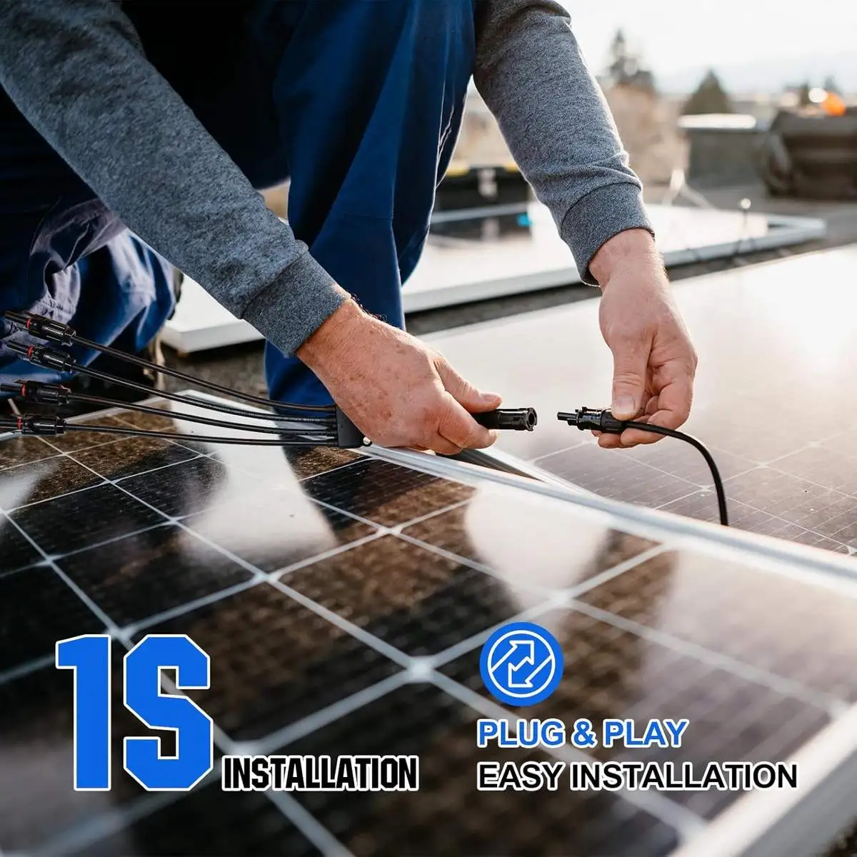 Solar Y Branch Connectors Solar Panel Parallel Connectors 1 to 4 Solar Adapter Cable - Image 5