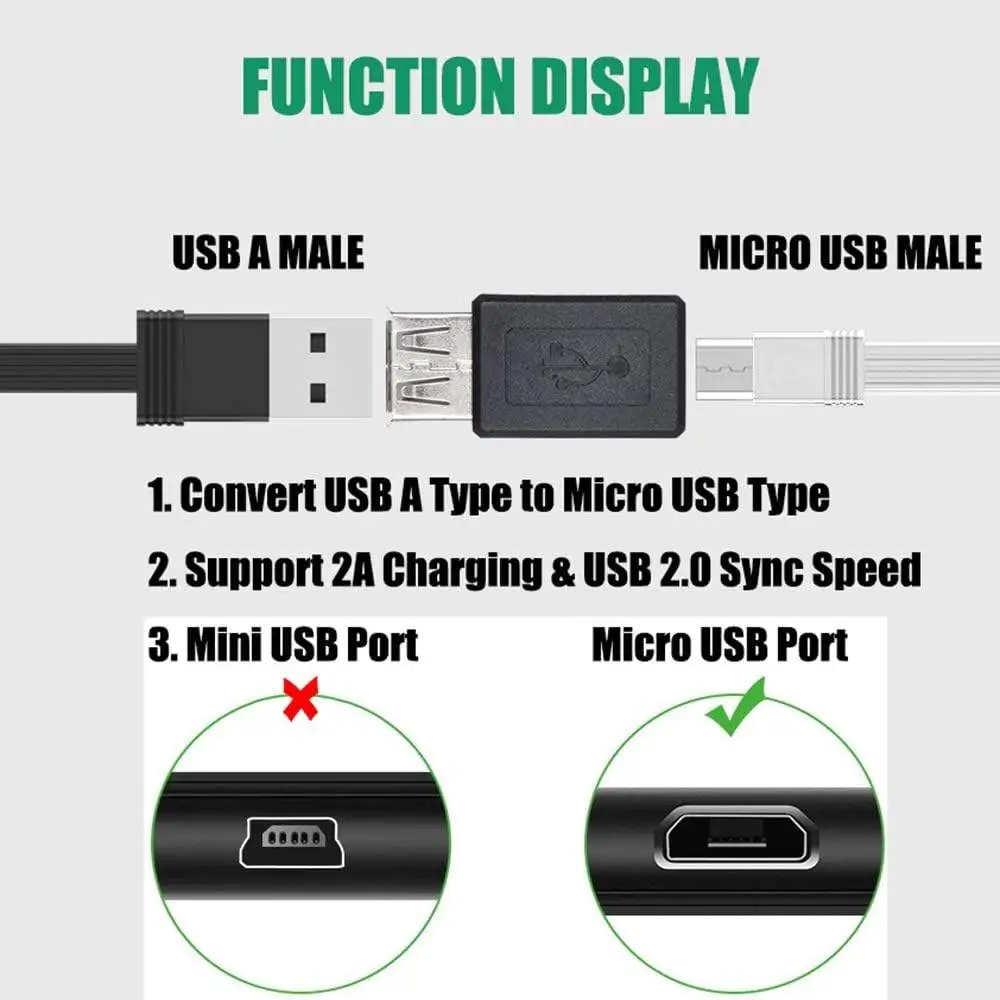 USB 2.0 a Female to USB Micro Female Adapter Converter - Image 3