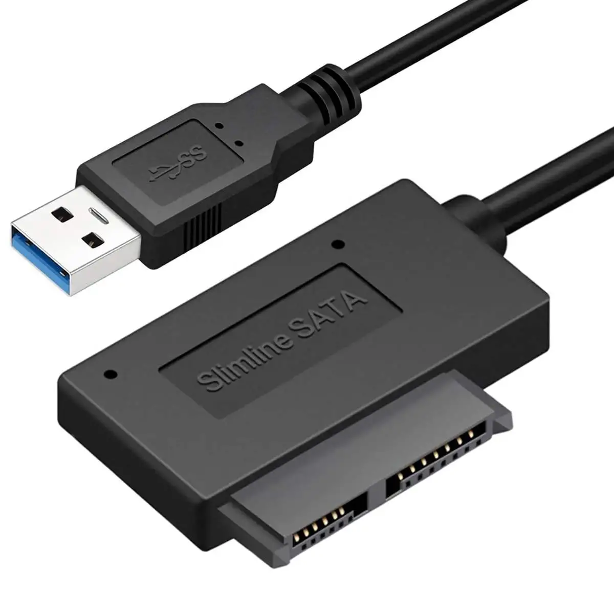 USB 2.0 to (7+6) 13 Pin Slimline Slim SATA II Laptop CD/DVD Drive Adapter Cable