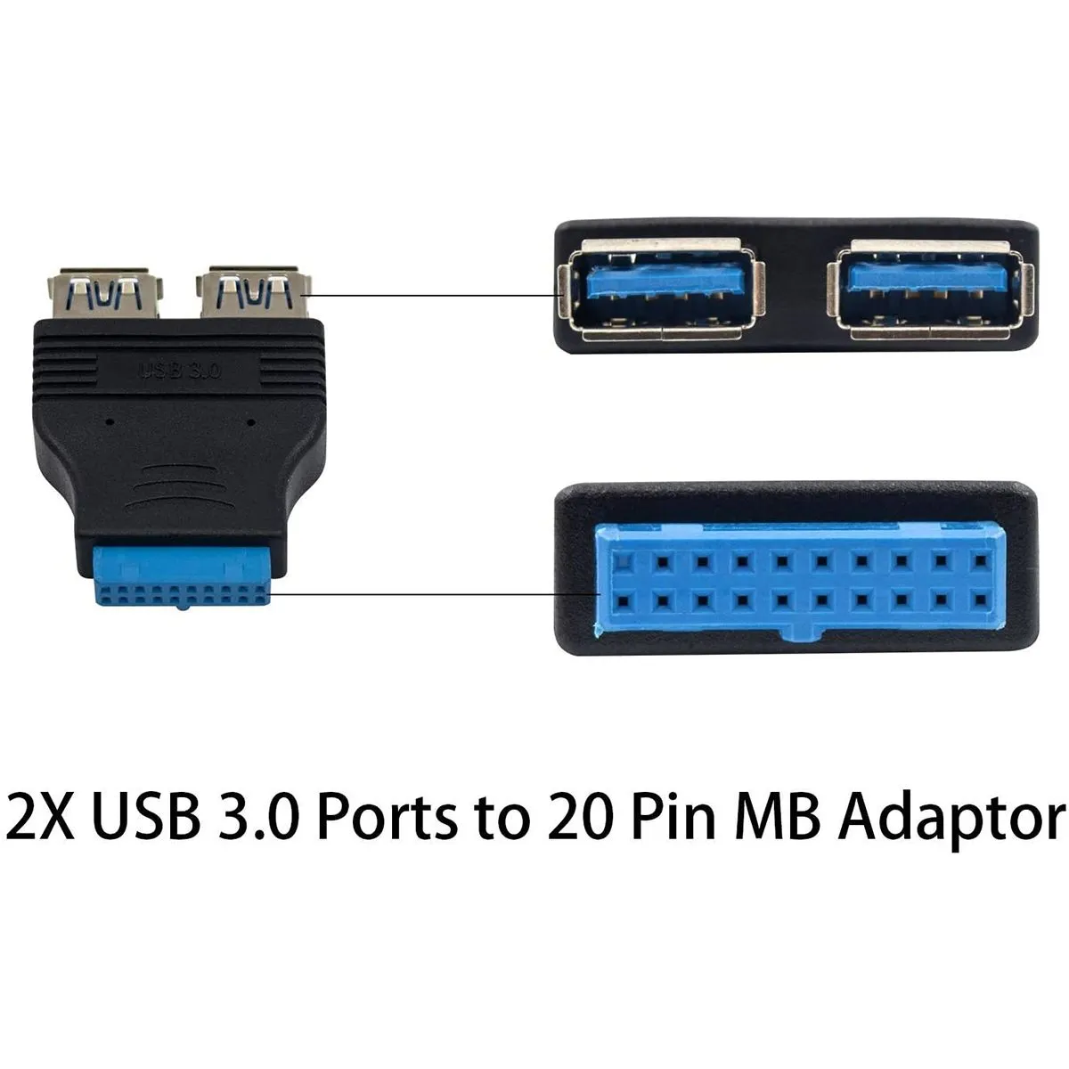 USB 3.0 Motherboard Adapter, 20-Pin USB 3.0 to USB 2.0 Internal Splitter for Laptop - Image 4