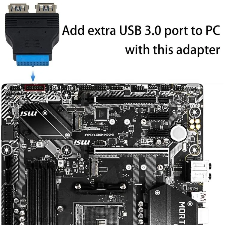 USB 3.0 Motherboard Adapter, 20-Pin USB 3.0 to USB 2.0 Internal Splitter for Laptop - Image 5