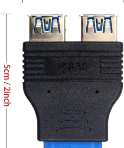 Alternative view of USB 3.0 Motherboard Adapter, 20-Pin USB 3.0 to USB 2.0 Internal Splitter for Laptop