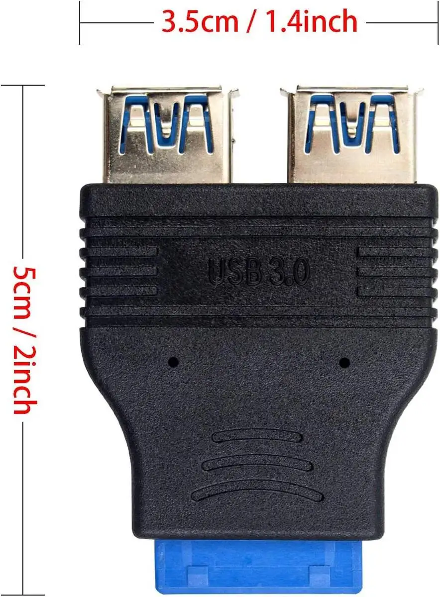USB 3.0 Motherboard Adapter, 20-Pin USB 3.0 to USB 2.0 Internal Splitter for Laptop - Image 2