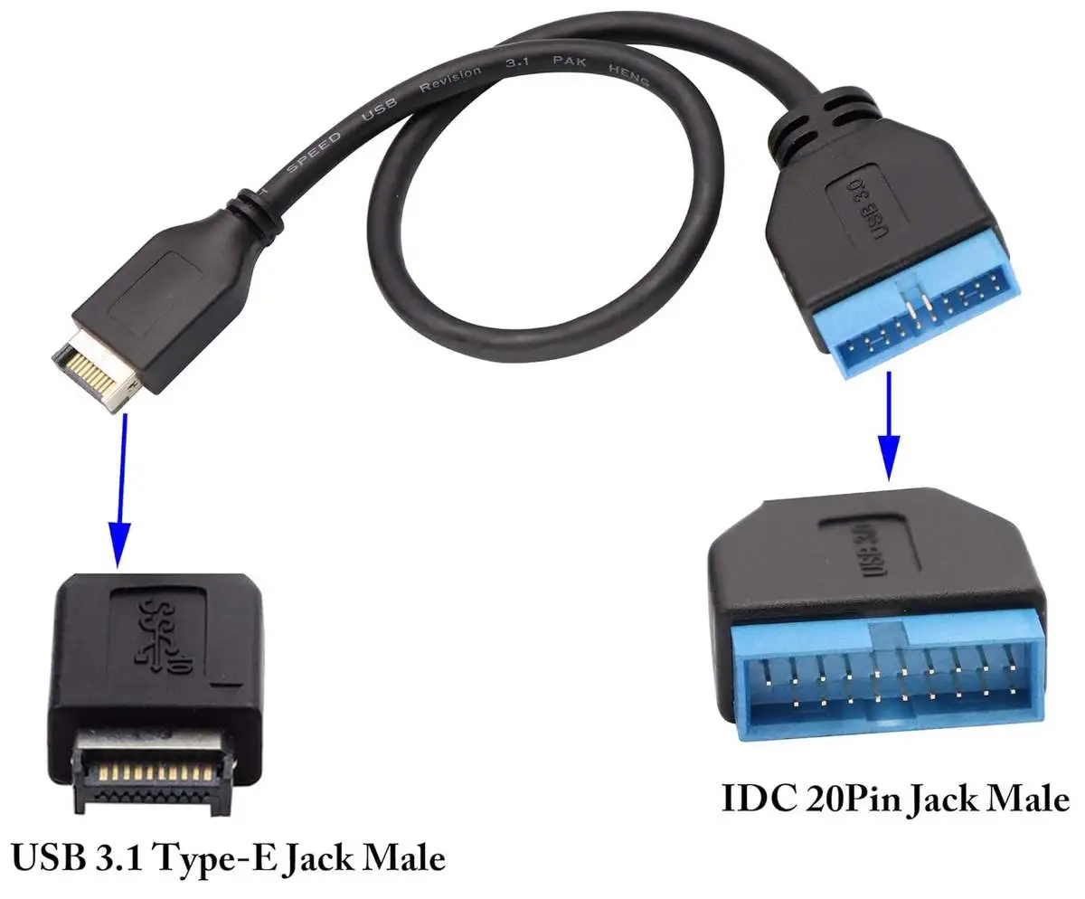 USB 3.1 Front Panel Header to USB 3.0 20-Pin Header Extension Cable - Image 3