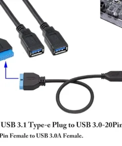 Alternative view of USB 3.1 Front Panel Header to USB 3.0 20-Pin Header Extension Cable