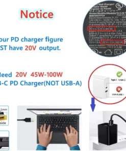 Alternative view of USB C to Slim Tip Laptop Charging Cable