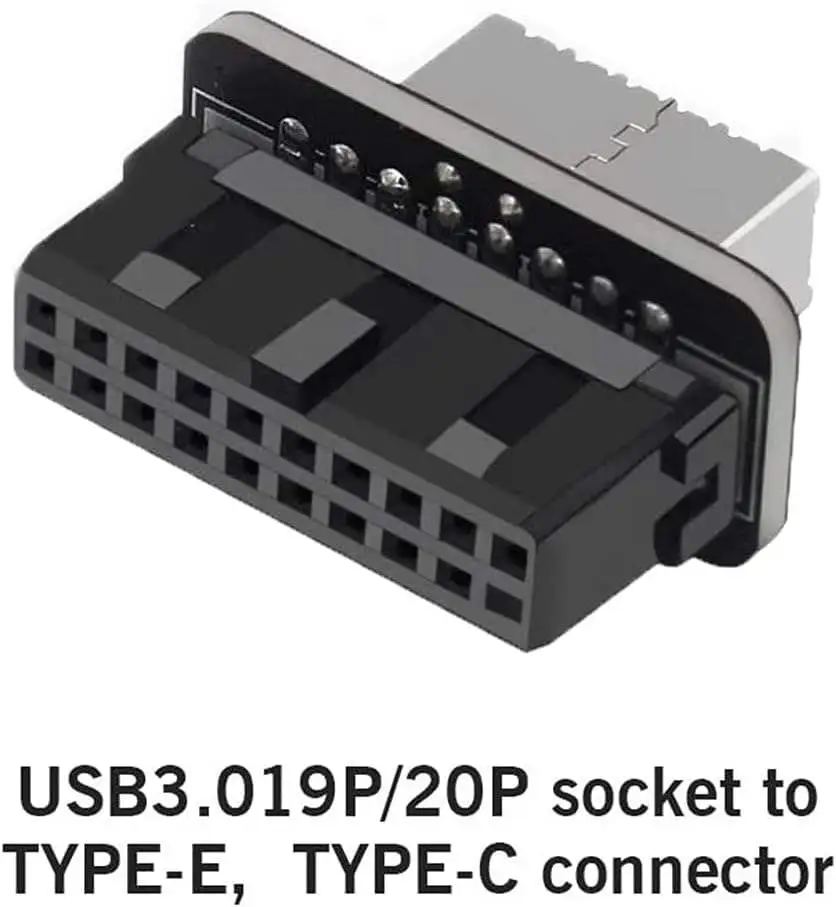 USB Front Panel Adapter, Vertical USB 3.1 Front Panel Socket Key-A Type-E to USB 3.0 20Pin Header Adapter - Image 3