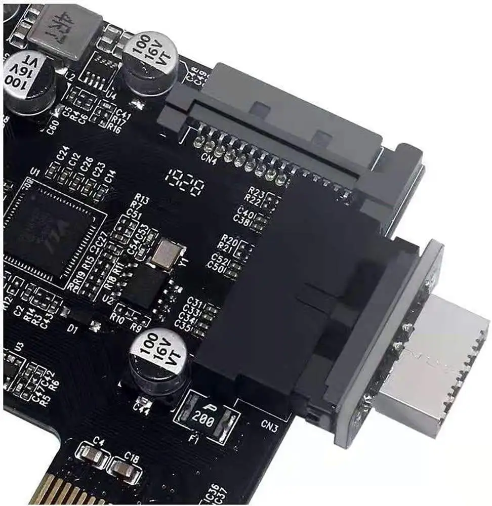 USB Front Panel Adapter, Vertical USB 3.1 Front Panel Socket Key-A Type-E to USB 3.0 20Pin Header Adapter - Image 6
