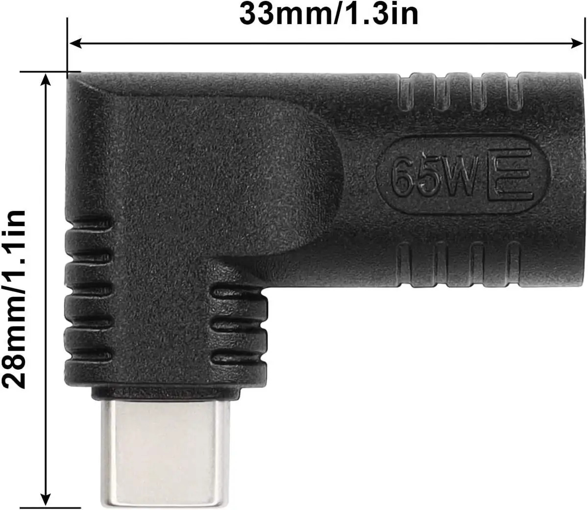 USB Type C Male to DC 5.5mm X 2.1mm 90 Degree PD 65W Power Plug Charge Adapter - Image 6